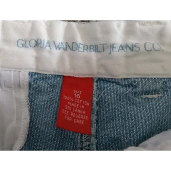90s High Rise Wide Leg Mom Jean Shorts Gloria Vanderbilt Size 16 Measures 33x7 - Picture 2 of 6